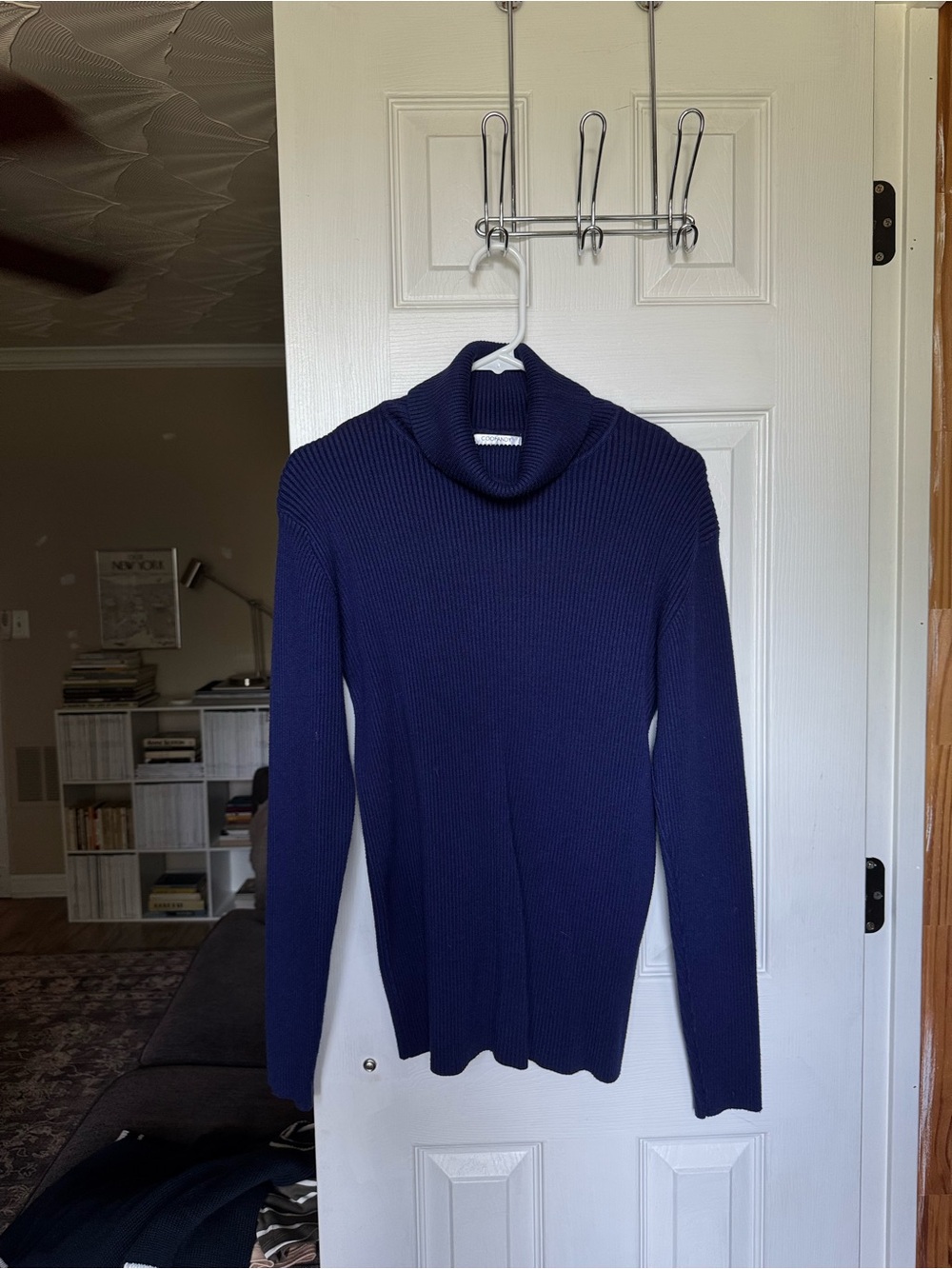 Coofandy navy blue ribbed turtleneck